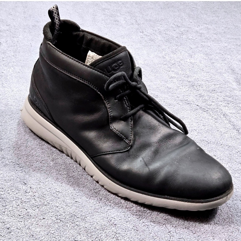 UGG Neumel Flex Chukka Boots Mens 11 Black Good Leather Mid Top 1104976